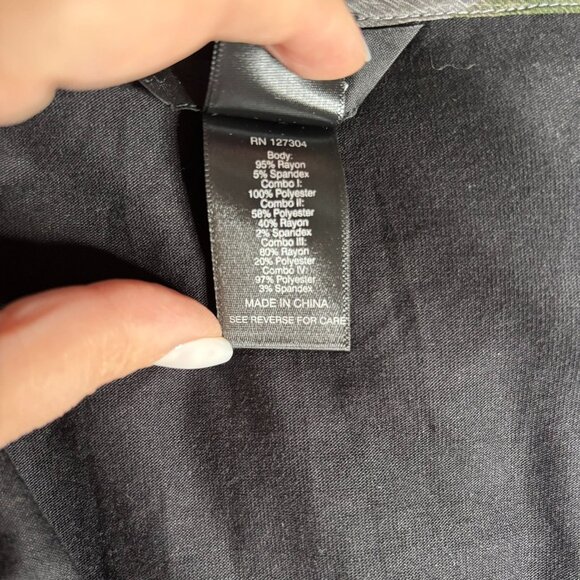 Ali Miles Mixed Media Open Front Cardigan Large Rayon Blend Multicolor Duster - Picture 7 of 9